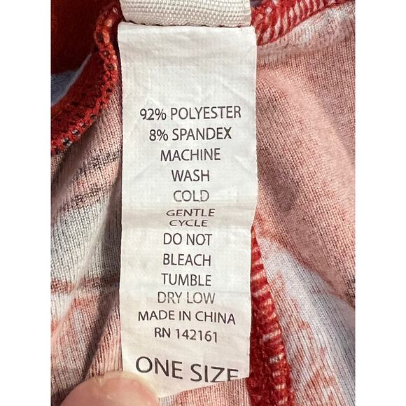 LuLaRoe Pelicans All Over Red ,Gray, Black Sueded Jersey Knit Leggings One Size - Picture 8 of 8